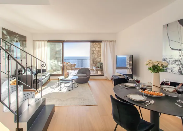 #22 Staywiz Us - Duplex Panoramic Sea View 2bdr, Ac, Swimpool, Parking, Petanque Apartment Nice